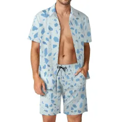Men's Satin Short Sleeve Pajama Set thumbnail 2