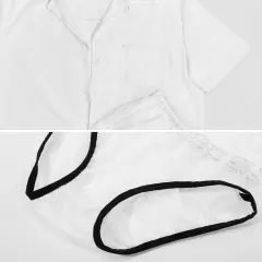 Men's Satin Short Sleeve Pajama Set thumbnail 5