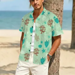 Custom Men's Crinkle Short Sleeve Shirt ( Model T87 ) thumbnail 1