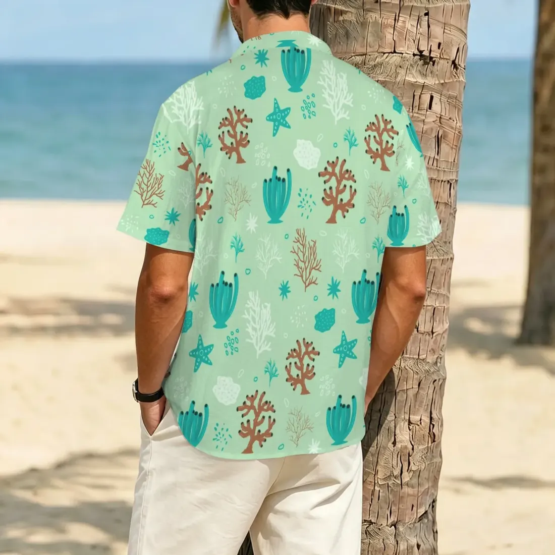 Custom Men's Crinkle Short Sleeve Shirt ( Model T87 ) — photo 2