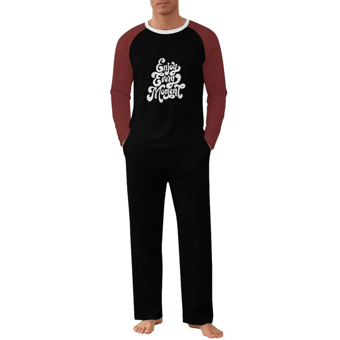 Men's Raglan Long Sleeve Crew Neck Pajama Set — photo 2