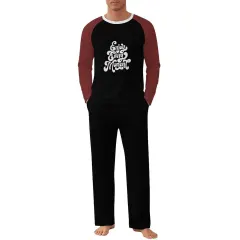 Men's Raglan Long Sleeve Crew Neck Pajama Set thumbnail 2