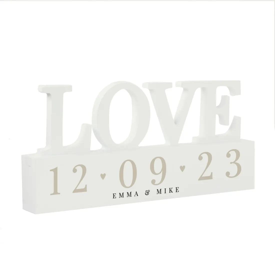 Personalised LOVE Wooden Ornament, Custom Date Names, Wedding Anniversary Couple Gift — photo 5