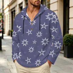 Men's Casual Button Hoodie thumbnail 1