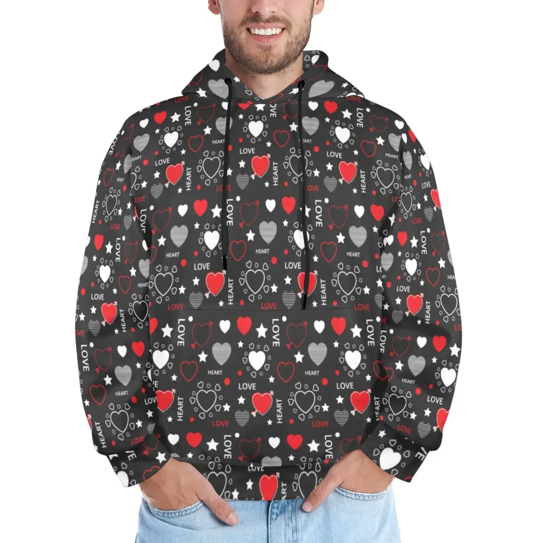 Men's All Over Print Hoodie (Model H61) — photo 2
