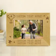 Personalised Wooden Photo Frame, Engraved 6x4 Landscape Gift for Grandad Dad and Teacher thumbnail 2