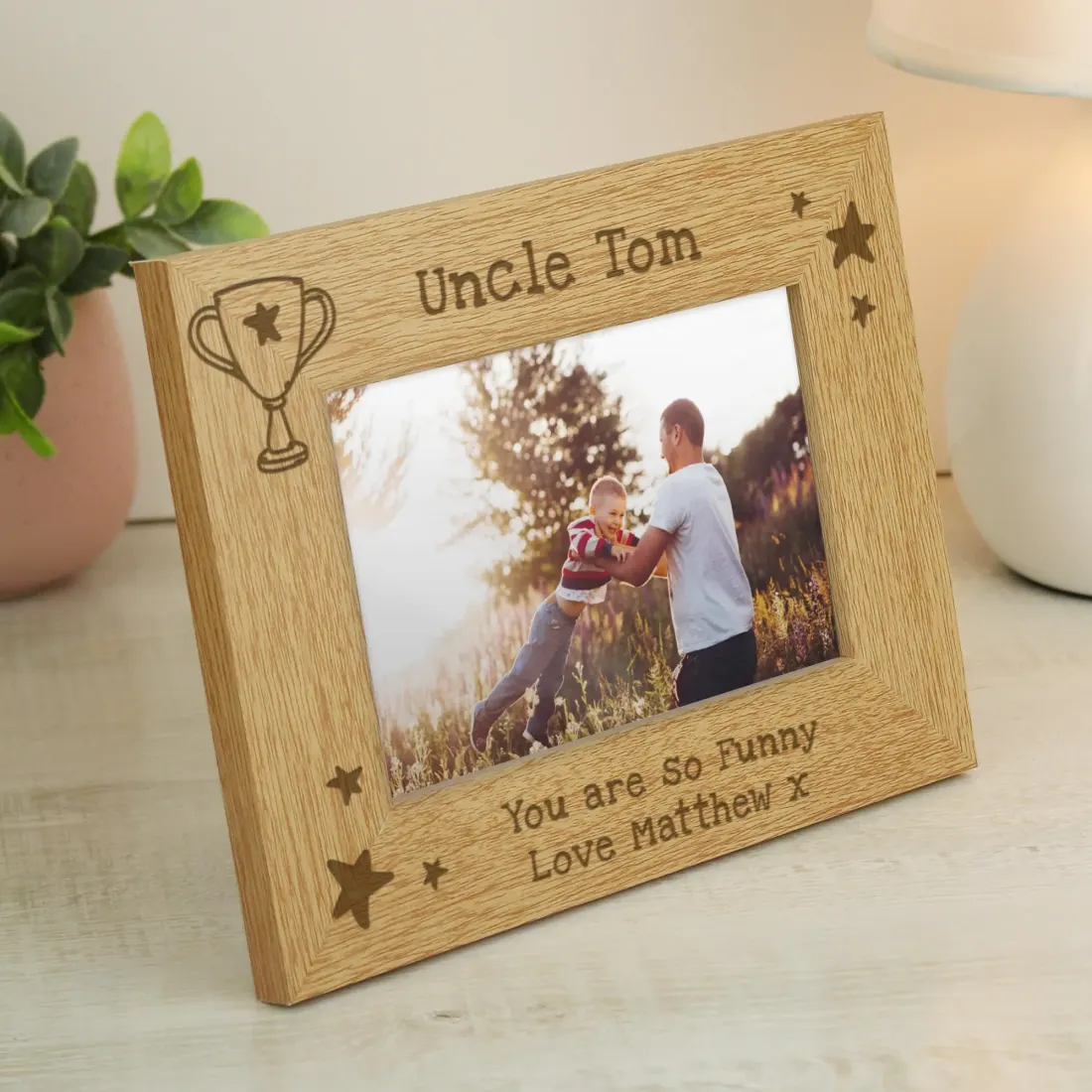Personalised Wooden Photo Frame, Engraved 6x4 Landscape Gift for Grandad Dad and Teacher — photo 4