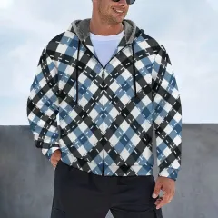 Double Layer Fleece Zippered Hoodie thumbnail 1