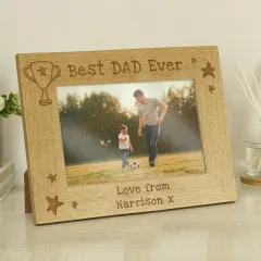 Personalised Wooden Photo Frame, Engraved 6x4 Landscape Gift for Grandad Dad and Teacher thumbnail 5