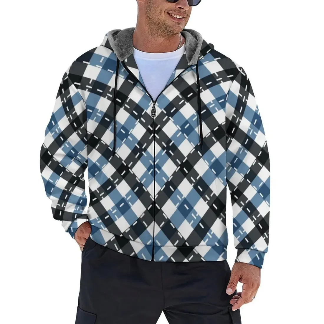 Double Layer Fleece Zippered Hoodie — photo 2