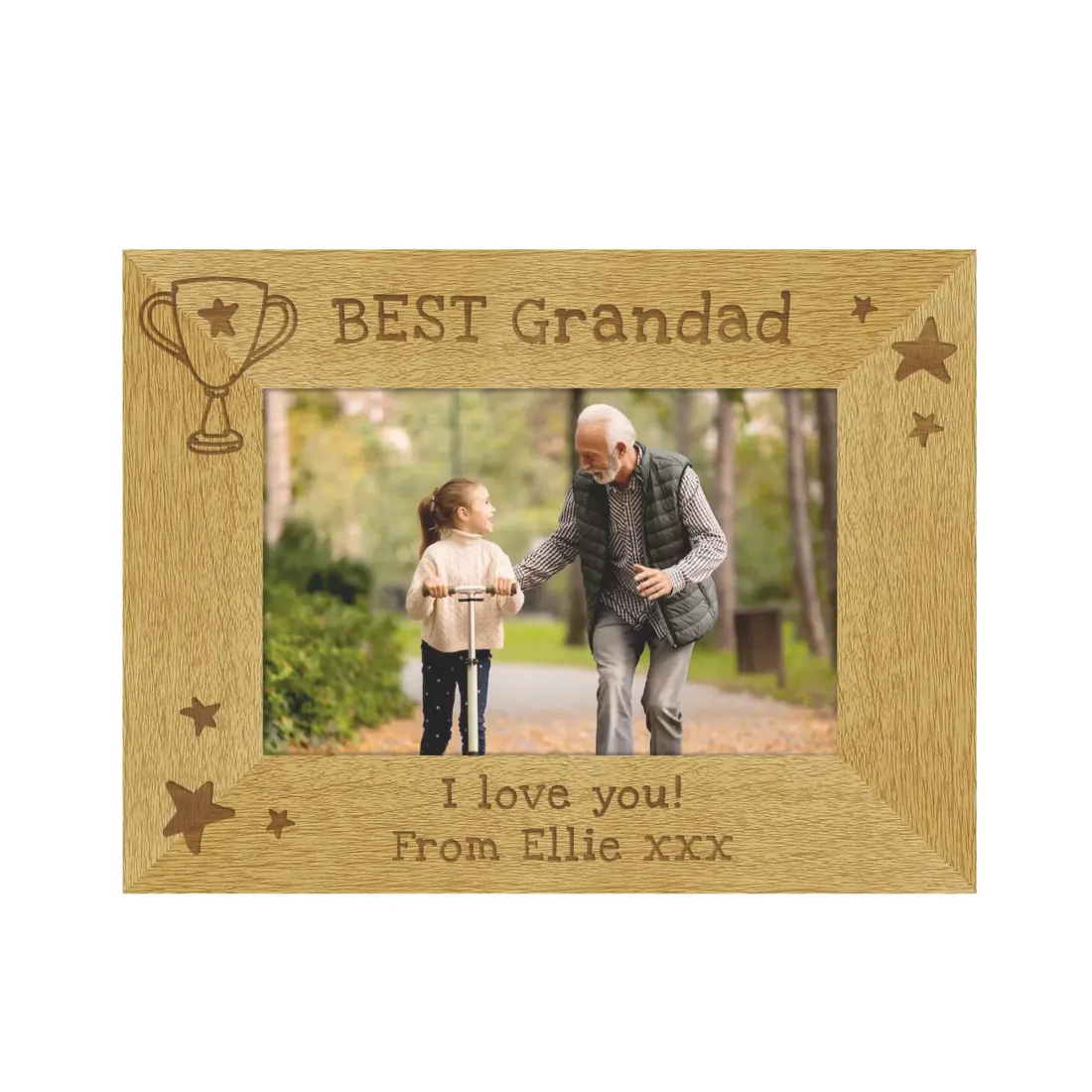 Personalised Wooden Photo Frame, Engraved 6x4 Landscape Gift for Grandad Dad and Teacher — photo 6