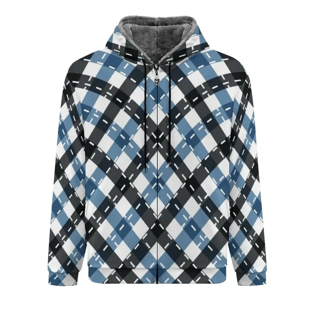Double Layer Fleece Zippered Hoodie — photo 4