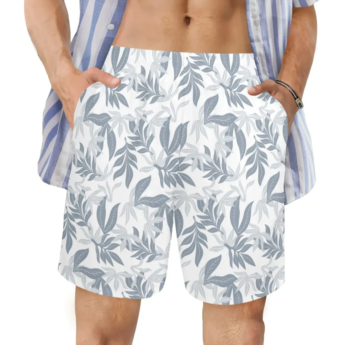 Men's AOP Elastic Beach Shorts (Model Sets 26)